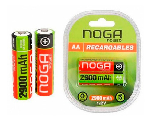 Pilas Aa Recargable 2900mah Noganet Doble A Pack X2