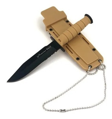 Daga Táctica Cuchillo Militar Funda Collar De Cadena Lion Color Cafe