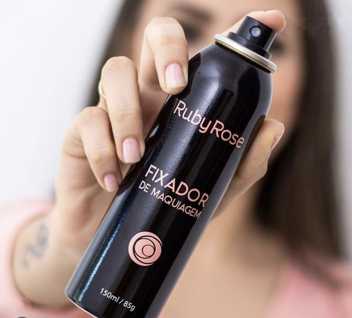 Spray Fixador De Maquiagem Aerosol Ruby Rose 150ml Tom Do Primer Incolor