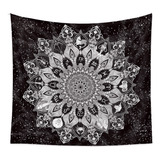 Tapiz De Bohemia Decoración Mandala Negra Para Hogar 150*200