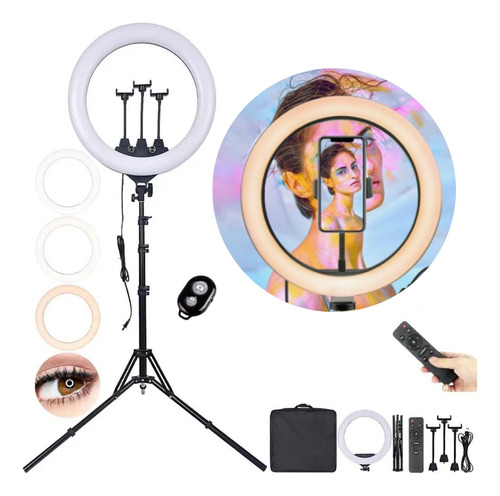  Iluminador Ring Light Led Rl18 Polegadas + Sup Cel + Tripe