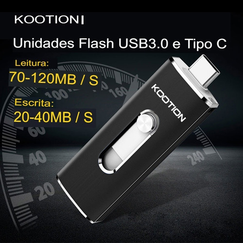 Pendrive 2 Em 1 Celular Computador Tipo C Usb 3.0 Otg