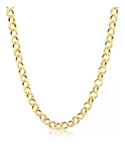 Corrente Feminina De Ouro 18k Elo Português 40cm 3.5mm Cor Amarelo