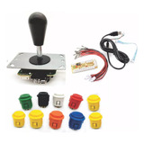 Kit Arcade Joystick Tipo Sanwa Palanca+8 Botones+1 Tarjeta