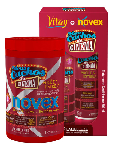  Kit Meus Cachos Cinema Tratamento Cond Shampoo Creme 1kg