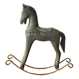 A Estatua Decorativa De Estatuilla De Caballo Mecedora, Gris