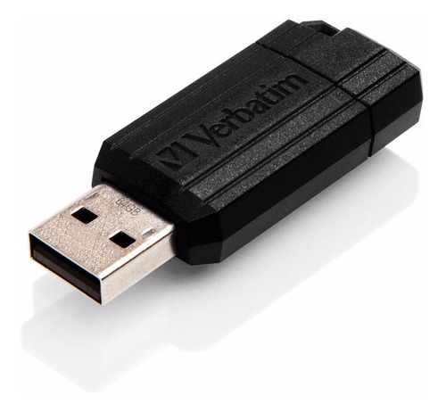 Memoria Usb Pendrive 64 Gb Verbatim Retractil Pinstripe 2.0