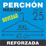 Perchas De Alambre - Perchón X25 Reforzada - Color Negro
