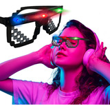 Lentes Led Multicolor Tiktok Minecraft Gafas Negras Fiesta