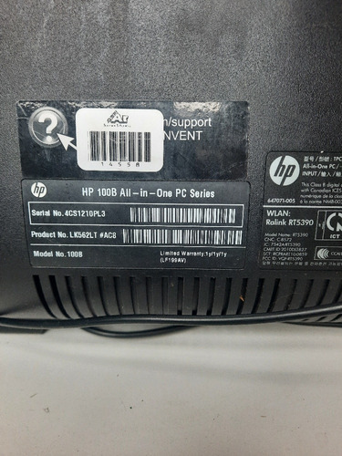 Computadora Hp 100b All In One 