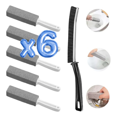 Limpia Sarro 5 Barras Piedra Pómez Limpieza Baño + Cepillo F Gris | MercadoLibre