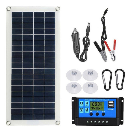 Kit De Painel Flexível Solar Portátil 300w 12/24v Switch Ds