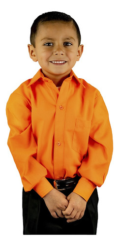Camisa Infantil Juvenil Bailables Salidas Naranja 2 A 16