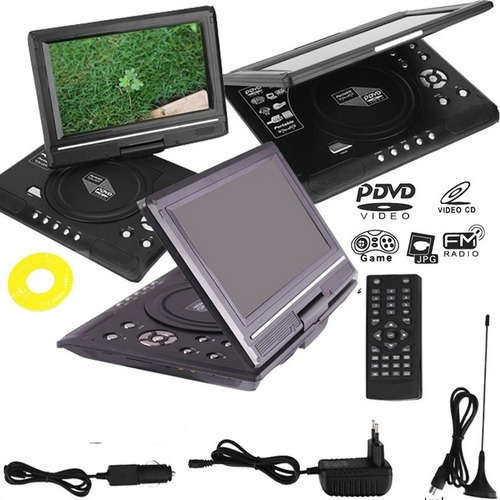 Reproductor Portatil Dvd 9.8 Tv Fm Juegos Auto 220v-12v Usb