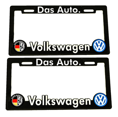  Portaplacas Premium  Volkswagen Euro Alemana Juego 2 Piezas