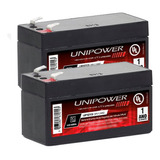 2baterias Centrais De Alarme Relógio Ponto Unipower 12v 1.3a