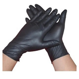 Guantes Descartables Uniseal Flexvinyl Color Negro Mediano