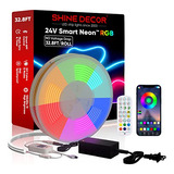 Tira De Luces Led Neon Rgb 24v, Control App Y Música, 10m,