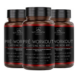 Kit 3x Pré Workout Caffeine Cafeina Capsula - Natures Now