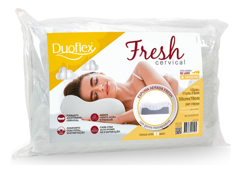 Travesseiro P/ Dormir De Lado Fresh Cervical 50x70cm Duoflex