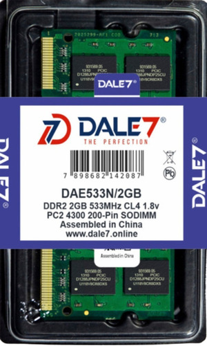 Memória Dale7 Ddr2 2gb 533 Mhz Notebook 16 Chips 1.8v Kit 02