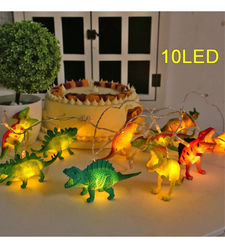 10 Luces De Cadena De Dinosaurio Para Decoración De Habitaci