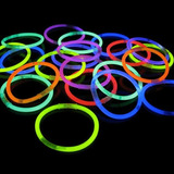 Collares Neon Quimicos Bicolor Luz Cotillon Led X25