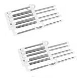 Kit Com 2 Cabides Calças De Inox Com 5 Divisórias Branco