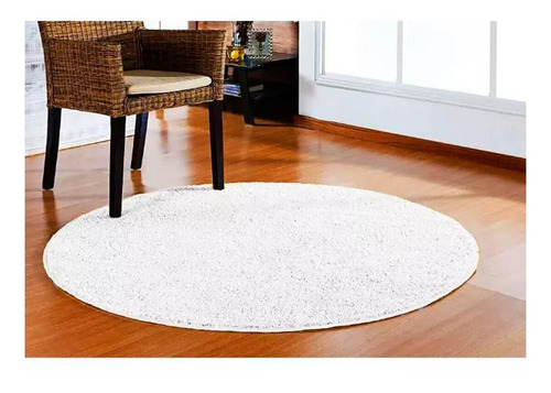 Tapete Redondo Para Sala Quarto 200cm Classic Branco White