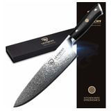 Levinchy Cuchillo De Chef De Damasco De 8.0 in Con Mango Neg