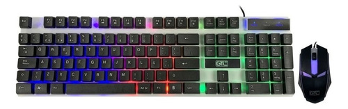 Combo Teclado Y Mouse Gamer Negro Play To Win Rgb
