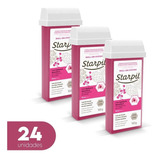 Kit Com 24 Cera Refil Roll-on Rosa Starpil - 100g