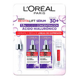 L'oreal Ácido Hialurónico Sérum  Revitalift  30ml Pack 2 Pza