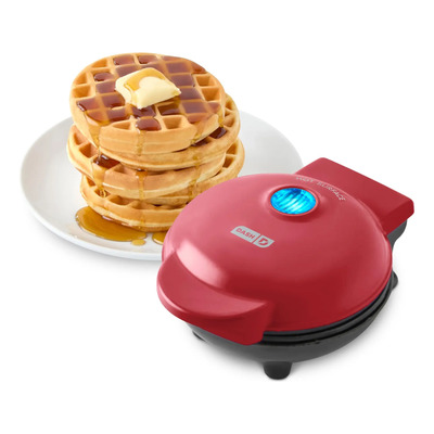 Mini Waffle Maker Dash 4 Antiadherente Rojo | Envío gratis