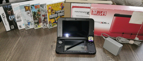 Nintendo 3ds Xl Color Rojo Con 6 Juegos Físicos 