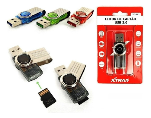 Adaptador Leitor Cartão Micro Sd Usb 2.0 Até 526gb