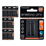 16 Pilhas Recarregaveis Eneloop Pro Aa Panasonic (8 Cart)