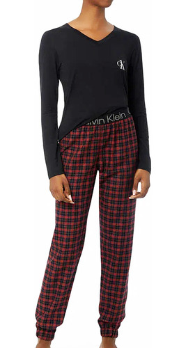 Pijama Feminino Longo Calvin Klein Calça Flanelada Mar4071