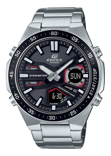 Correa De Reloj Anadigi Casio Edifice Impermeable Para Hombre, Color Plateado