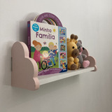 3 Prateleiras Nuvem Rosa Quarto Decoração Infantil 60cm