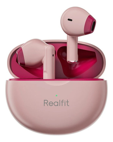 Fone De Ouvido In-ear Sem Fio Realfit Tws Realfit F2 Tws F2 Rosa Com Luz Led