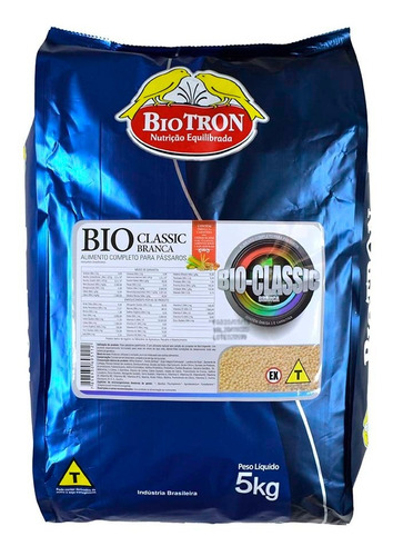 Bio Classic Branca 5kg - Ração Sem Corante Para Aves