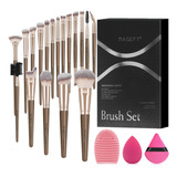 Kit De 18 Brochas De Maquillaje, Calidad Profesional.