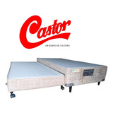 Cama Box Solteiro King C/ Auxiliar Castor 96x203