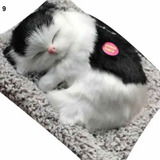 Figura Decorativa Gato Gatito Durmiendo En Cojín Con Sonido