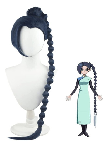 Peluca De Cosplay De Anime, Peluca Scissor Seven, Pelo Azul