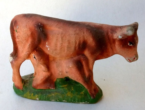 Presépio - Vaca E Bezerro - Gesso Antigo - Anos 60 - F(129)