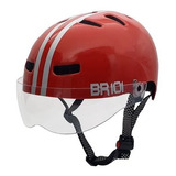 Capacete Scooter Bike Elétrica Patinete Skate Vermelho Cor Viseira Cristal Tamanho P