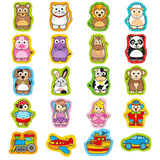 Pack 20 Imanes Surtidos Madera Imantado Magnetico Infantil