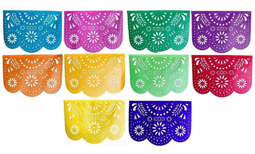 180 Mts De Papel Picado - Enramada Destello Floral Plástico